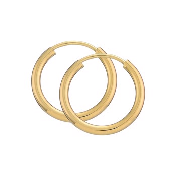 BNH Dame blanke 8 kt rødguld Øre creoler, Ø 15 mm x 2,0 mm